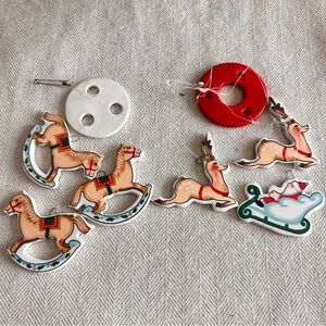 Set of 2 vintage Christmas mini wind chimes